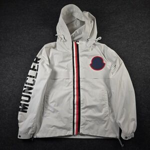 Moncler Montreal Expandable Jacket White Hooded Windbreaker Mens Size 1 (Medium)